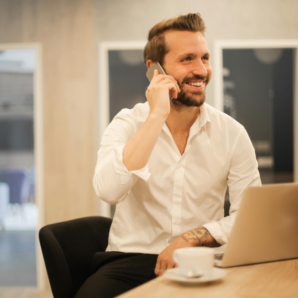 Tech entrepreneur talking on the phone